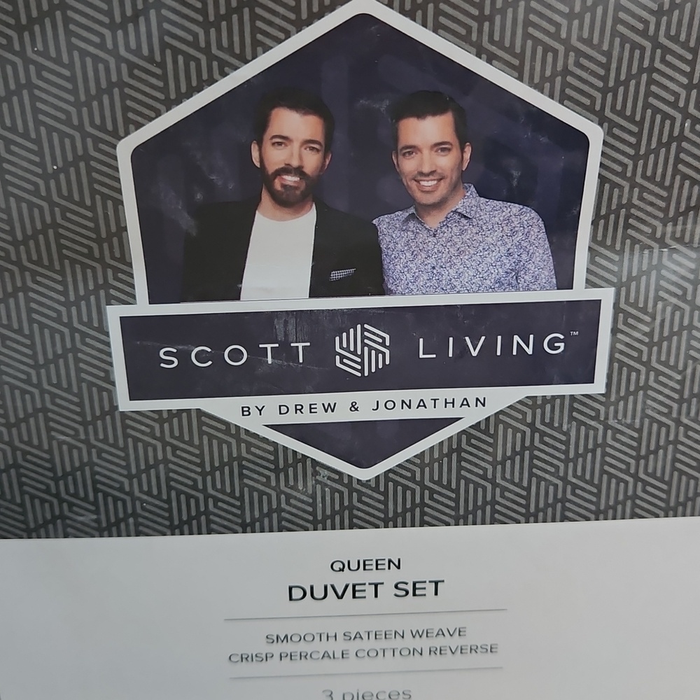 Scott Living Channing Cotton Sateen 3-Piece Duvet Set Queen NWT - Picture 9 of 9